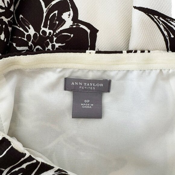 Ann Taylor Silk Halter Dress in Black Floral Size 0P - Picture 6 of 6